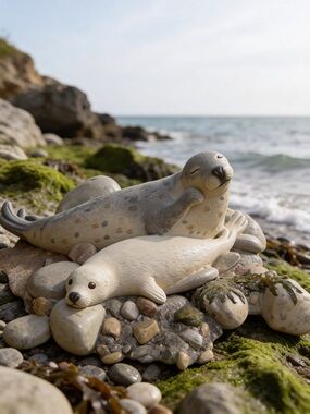Sherratt & Simpson Figurine Seal and Pup on Rocks 89512
